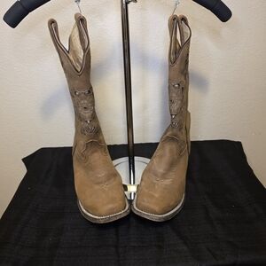 Womens Brown Cutout Fancy Cowgirl Boots